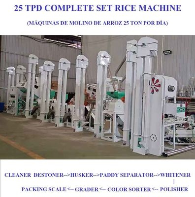 Low Energy Consumption 25 Ton Per Day Rice Mill Machine Fully Automatic