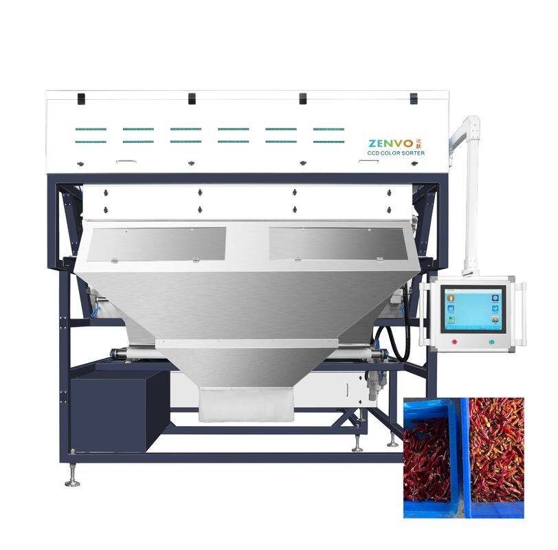 AI-Powered Chilli Color Sorter with 0.06mm² Precision.