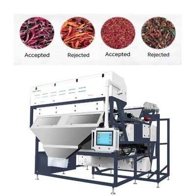 High-Capacity Dual Track Chili Color Sorting Machine (5-7TPH)